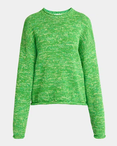 Jw Anderson Green Space Dye Crewneck Sweater