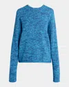 Jw Anderson Space Dye Crewneck Sweater In Aqua