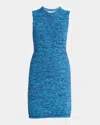 Jw Anderson Knit Texture Mini Length Dress In Aqua