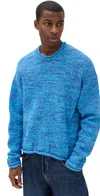 Jw Anderson Space-dyed Cotton-blend Jumper In Aqua