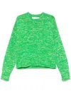 Jw Anderson Space Dye Crewneck Sweater In Green