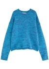 Jw Anderson Space-dyed Cotton-blend Jumper In Blue