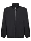 Jw Anderson Black Jacket With Mock Neck And Raglan Sleeves In Tech Fabric Man