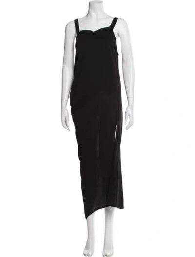 Pre-owned Jw Anderson Square Neckline Long Dress In Black