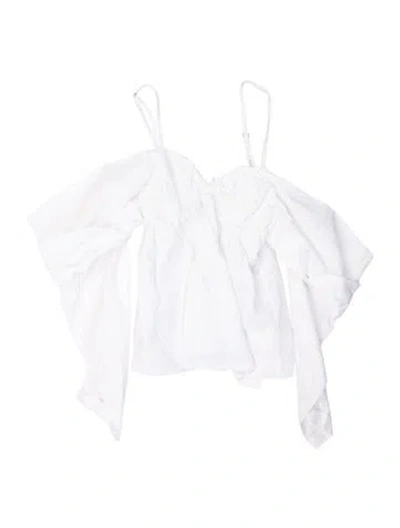 Pre-owned Jw Anderson Square Neckline Long Sleeve Top In White