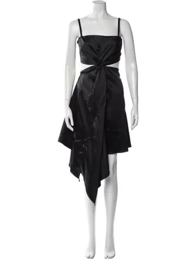 Pre-owned Jw Anderson Square Neckline Mini Dress In Black