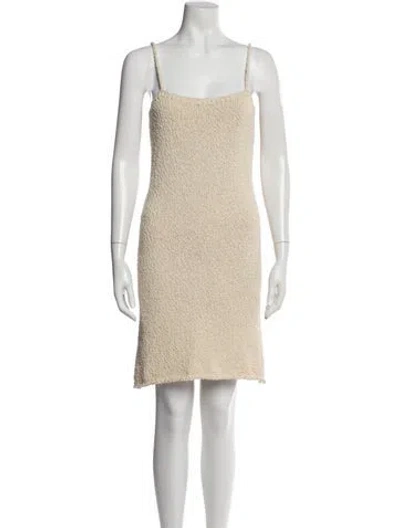 Pre-owned Jw Anderson Square Neckline Mini Dress In Neutral