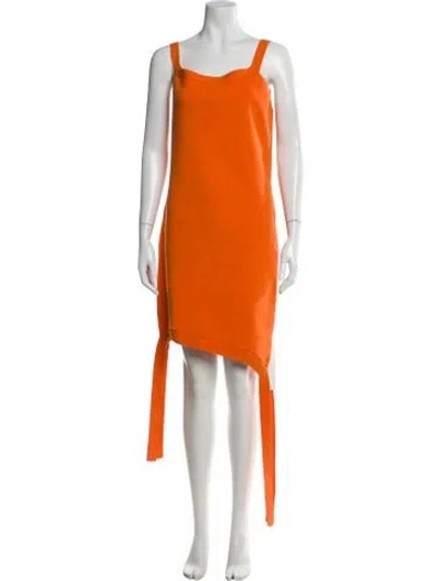 Pre-owned Jw Anderson Square Neckline Mini Dress In Orange