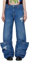 Jw Anderson Ssense Exclusive Blue Bucket Jeans In 804 Light Blue