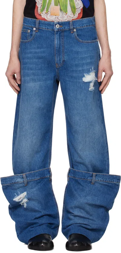 Jw Anderson Ssense Exclusive Blue Bucket Jeans In 804 Light Blue