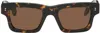Jw Anderson Ssense Exclusive Tortoiseshell Rectangle Sunglasses In 685