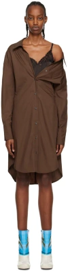 Jw Anderson Ssense Work Capsule – Brown Midi Dress In 660 Chocolate Brown