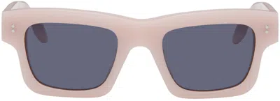 Jw Anderson Ssnese Exclusive Pink Wayfarer Sunglasses In Pale Pink Acetate