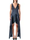 Jw Anderson Mens Steel Blue V-neck Panels Stretch-woven Mini Dress In Blue