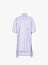 Jw Anderson J. W. Anderson Patchwork Cotton Shirt Dress With Asymmetric Hem In Blue
