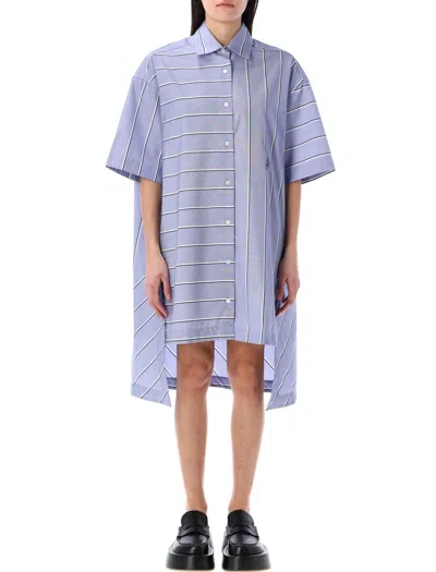 Jw Anderson Stepped Hem Shirt Dress In Blue