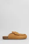 Jw Anderson Suede Stitch Loafer Mules In Brown