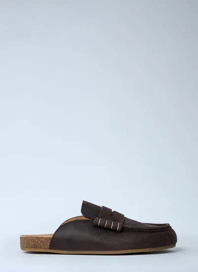 Jw Anderson Stitch Loafers In Brown