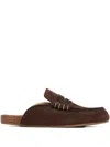 Jw Anderson Brown Leather Stitch Slippers In Brown