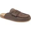 Jw Anderson Stitch Penny Loafer Mule In Brown