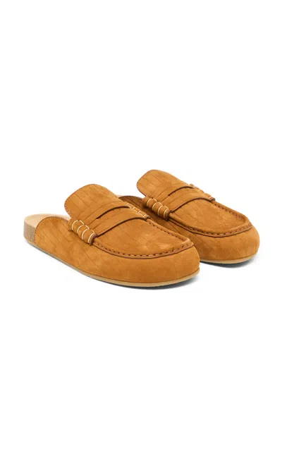 Jw Anderson Stitch Suede Loafer Mules