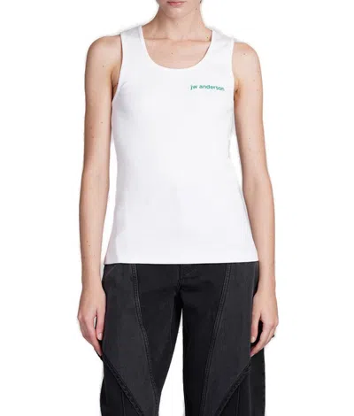 Jw Anderson Chest Logo Embroidery Tank Top In White