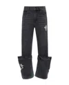 Jw Anderson Bucket Denim Jeans In Black