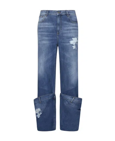 Jw Anderson Straight-leg Bucket Jeans In Blue