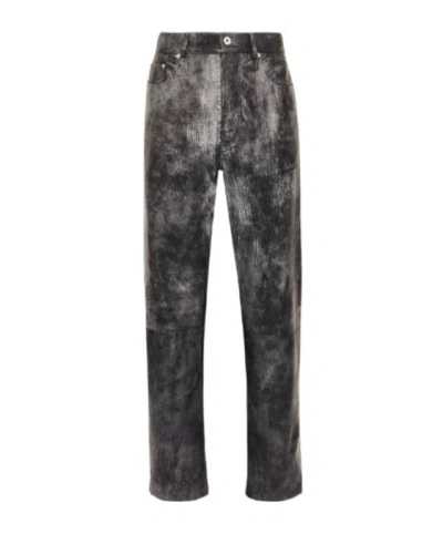 Jw Anderson Straight-leg Leather Trousers In Grey