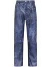 Jw Anderson Straight Leg Leather Trousers In Blue