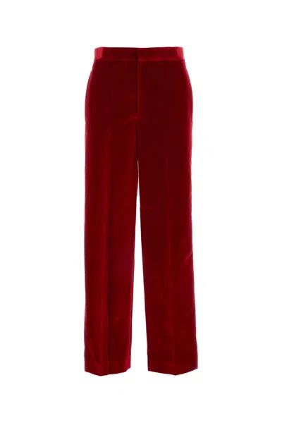 JW ANDERSON PANTALONE IN VELLUTO ROSSO DONNA