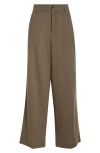 Jw Anderson Straight Leg Wool Blend Crêpe Trousers In Khaki