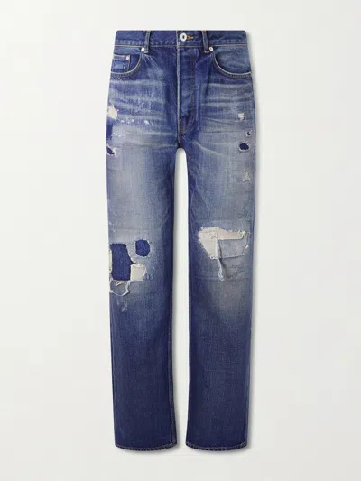Jw Anderson W Anderson Mens Distressed Straight-leg Denim Jeans Dark Blue