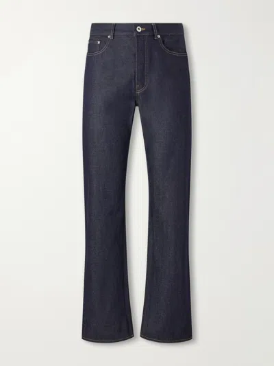 Jw Anderson Logo Patch Straight-leg Jeans In Animal Print