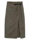 Jw Anderson Strap Detail Midi Skirt In Green
