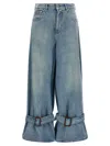 Jw Anderson Wide Jeans With Adjustable Ankle Height Belts