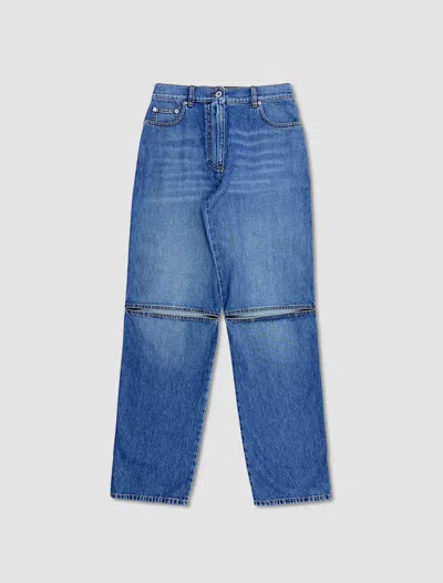 Jw Anderson Strappy Bootcut Jeans In Blu