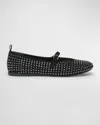 Jw Anderson Black Suede Mary Jane Ballerina Flats In Black