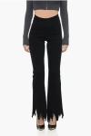 Jw Anderson Unique Hemline Ribbed Elastic Waist Trousers