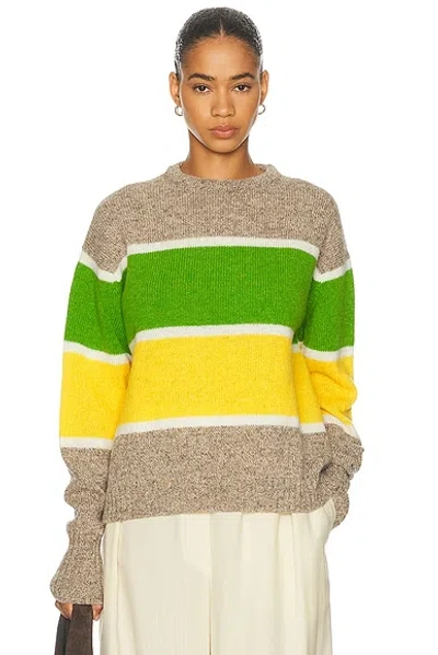 Jw Anderson Stripe Crew Neck Sweater In Multi