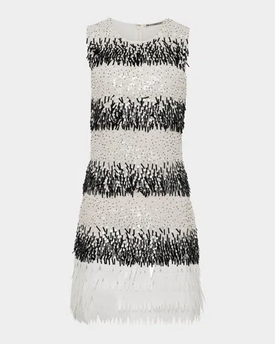 Jw Anderson Stripe Embellished Sleeveless Mini Dress In Multi