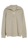 Jw Anderson Half Zip Sweater Sweaters And Cardigans Multicolor In Gray