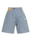 Jw Anderson Stripe Panelled Shorts In Blue
