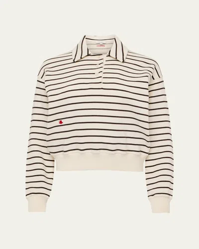 JW ANDERSON STRIPE POLO SWEATSHIRT