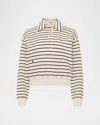 Jw Anderson Stripe Polo Sweatshirt In White