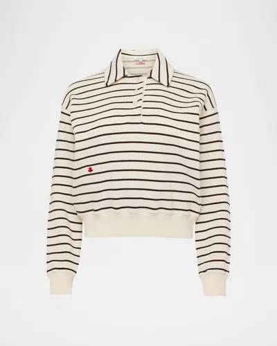 JW ANDERSON STRIPE POLO SWEATSHIRT
