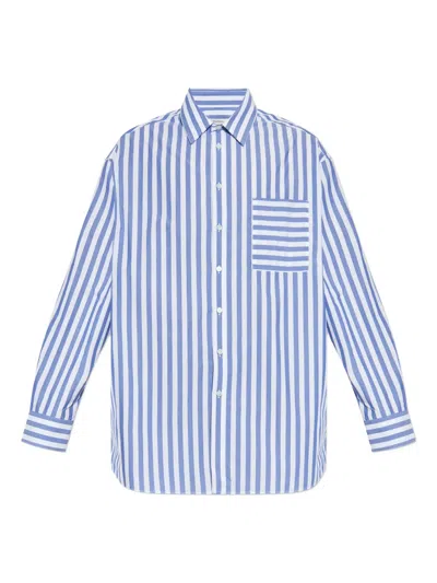 Jw Anderson Striped Button-up Shirt In Blue