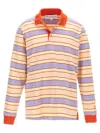 Jw Anderson Men Multicolor Polo Shirt With Logo Embroidery On The Sleeve And All-over Striped Motif