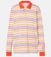 Jw Anderson Embroidered Logo Striped Polo Shirt In Multicoloured