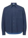 Jw Anderson Patchword Striped Shirt And Blouse Blue In Blue
